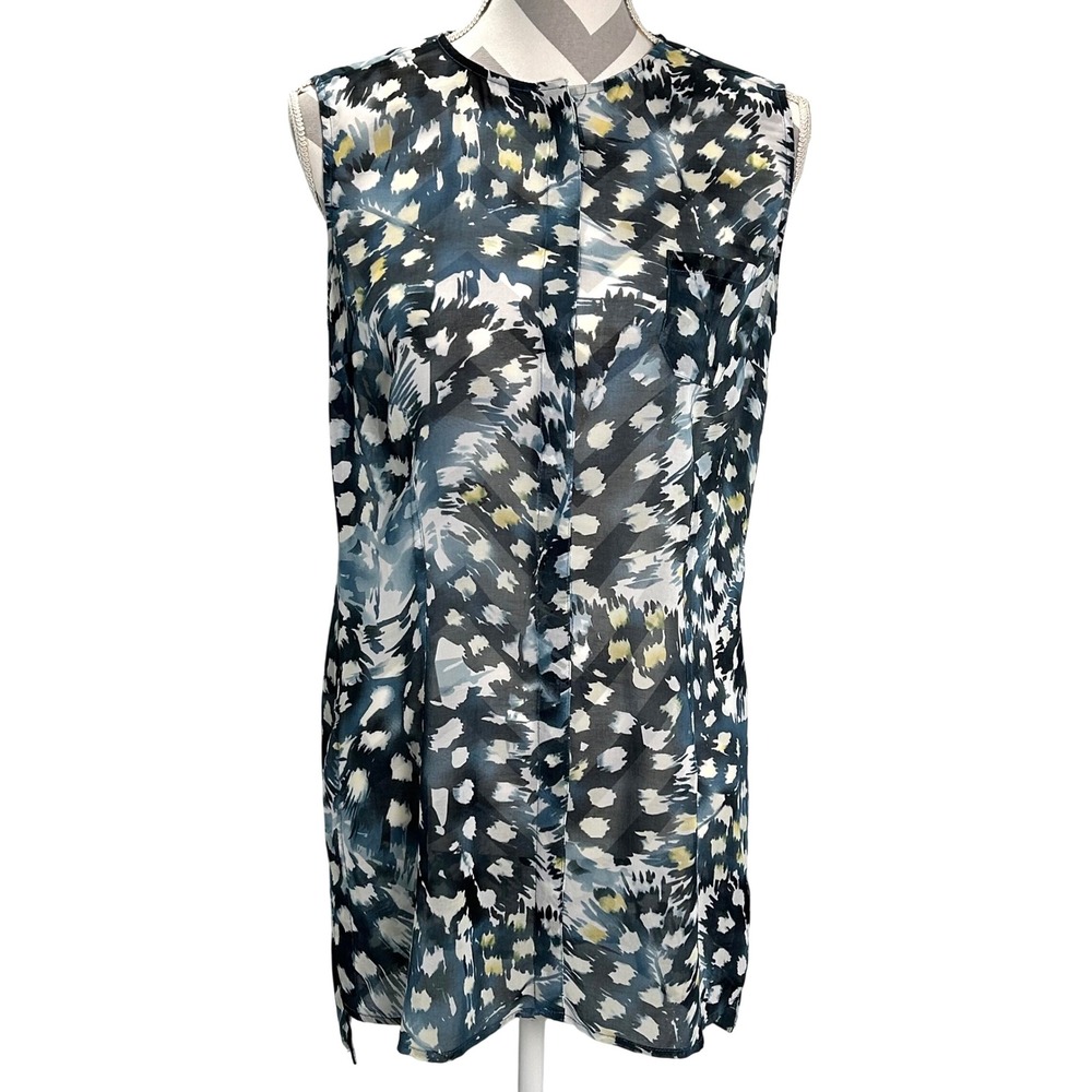 Cabi Women's Blue Abstract Print Sleeveless Tunic Blouse Top Size Small - Picture 1 of 8